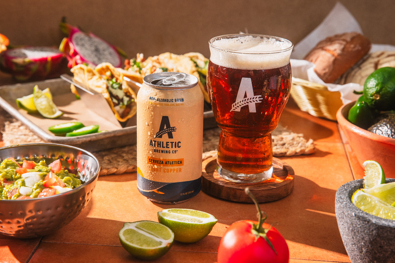 Cerveza can and glass